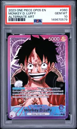 PSA 10 MONKEY D LUFFY OP05-060 ALTERNATE ART AWAKENING OF THE NEW ERA ONE PIECE - Image 1