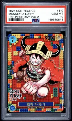 2025 ONE PIECE SIMPLIFIED CHINESE ONE PIECE DAY VOL.2 MONKEY D. LUFFY PSA 10 - Image 1