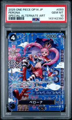 2025 ONE PIECE JPN OP14-THE AZURE SEA'S SEVEN #093 PERONA PSA 10 - Image 1