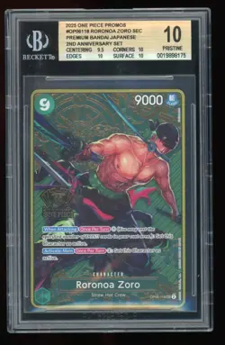 2025 ONE PIECE JAPANESE 2ND ANNIVERSARY SET ENG #OP06-118 RORONOA ZORO BGS 10 # - Image 1