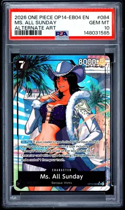 Ms. All Sunday 2026 One Piece OP14 The Azure Sea's Seven Alternate #084 PSA 10 - Image 1