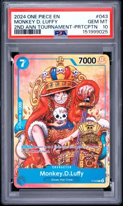 2024 ONE PIECE PROMOS #043 MONKEY D. LUFFY PSA 10 - Image 1