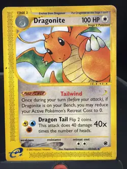 Pokemon TCG Dragonite Expedition Base Set Regular Rare Card 43/165 - Image 2