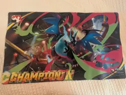 Play! Pokemon League Cup Champion Mega Charizard X ex Pokemon TCG Playmat - Image 1
