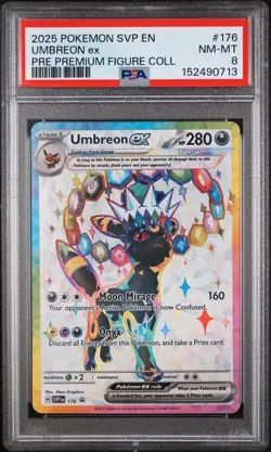 2025 POKEMON SVP EN-SV BLACK STAR PROMO #176 UMBREON EX PSA 8 PREMIUM FIGURE PRE - Image 1