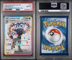 2025 POKEMON SVP EN-SV BLACK STAR PROMO #176 UMBREON EX PSA 8 PREMIUM FIGURE PRE - Image 3