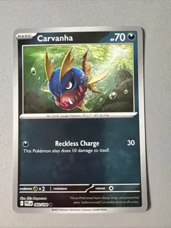 Pokemon TCG * Phantasmal Flames * 60/94 Carvanha REVERSE HOLO Common * FRESH PK - Image 1