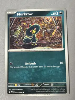 Pokemon TCG * Phantasmal Flames * 57/94 Murkrow Common * FRESH PK - Image 1