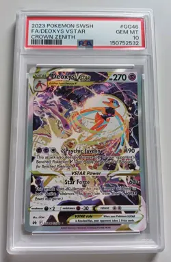 Deoxys VSTAR Crown Zenith GG46/GG70 PSA 10 Pokemon TCG - Image 1