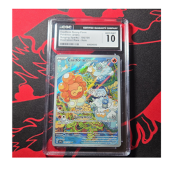 🔥Pokemon Castform Sunny Form 195/191 Sv08 Illustration Rare Holo CGC 10 - Image 1