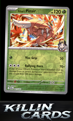 Reverse Holofoil Ethan's Pinsir 001/182 Pokemon Uncommon SV10: Destined Rivals C - Image 1