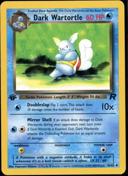 Dark Wartortle 46/82 Team Rocket 1st Edition Pokemon TCG 1999 LP/MP Vintage - Image 1