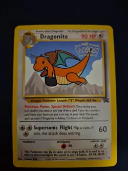 Vintage 1999 Pokemon TCG Dragonite WB Kids Movie Black Star Promo #5 WOTC Stamp - Image 1