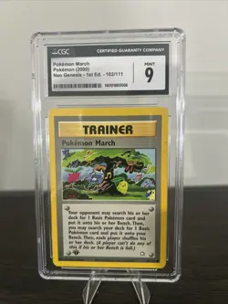2000 Pokemon Neo Genesis - Pokemon March 1st Edition 102/111 - CGC 9 Mint - Image 1