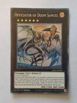BLZD-EN089 Officiator of Doom Samuel Super Rare 1st Ed YuGiOh - Image 1