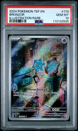 2024 POKEMON TEF EN-TEMPORAL FORCES ILLUSTRATION RARE #170 BRONZOR PSA 10 - Image 1