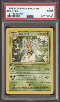 1999 Pokemon SPANISH 1st Edition Base Set Beedrill 17/102 PSA 9 MINT - Image 1