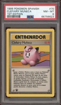1999 Pokemon SPANISH 1st Edition Base Set Clefairy Muneca-Doll 70/102 PSA 8 - Image 1