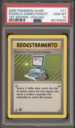2000 Pokemon ITALIAN 1st Edition Base Set Ricerca Computerizzata 71/102 PSA 10 - Image 1
