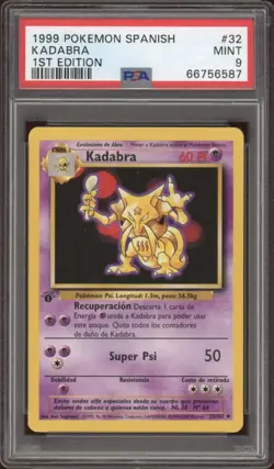 1999 Pokemon SPANISH 1st Edition Base Set Kadabra 32/102 PSA 9 MINT - Image 1