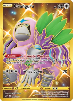 PSA 9 FA/Oranguru 2020 Pokemon SWSH #199/185 Vivid Voltage Secret Mint Fast Ship - Image 1