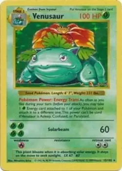 Venusaur (#015/102) - Unlimited Holofoil OS - Base Set (Shadowless) MP Pokemon - Image 1