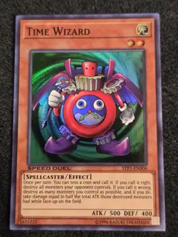 Yugioh Time Wizard STP1-EN008 Speed Duel Super Rare NM - Image 1