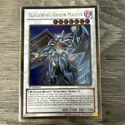1ST EDITION BLACKWING ARMOR MASTER PGLD-EN077 YUGIOH CARD - Image 1