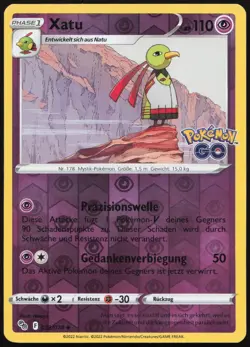Xatu Reverse Holo Uncommon Pokemon GO 033/078 NM DE - Image 1