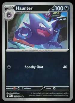 Haunter 055/094 Uncommon Phantasmal Flames Pokemon Reverse Holo Near Mint - Image 1