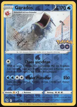 Garados Reverse Holo Rare Pokemon GO 022/078 NM DE - Image 1
