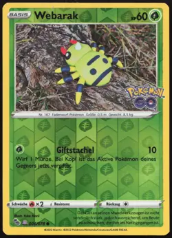 Ditto Webarak Reverse Holo Unpeeled Pokemon GO 053/078 NM DE - Image 1