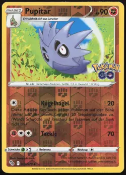 Pupitar Reverse Holo Uncommon Pokemon GO 038/078 NM DE - Image 1