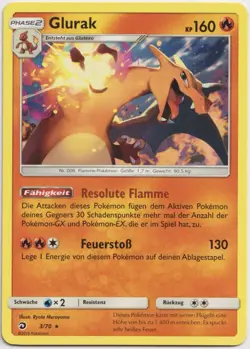 Pokemon Glurak Non Holo Rare Majestat der Drachen 3/70 NM Deutsch - Image 1