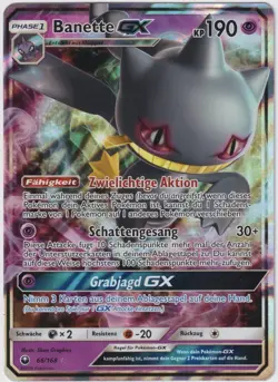 Pokemon Banette GX Ultra Rare Sturm am Firmament 66/168 NM Deutsch - Image 1