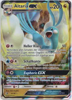 Pokemon Altaria GX Ultra Rare Majestat der Drachen 41/70 NM Deutsch - Image 1