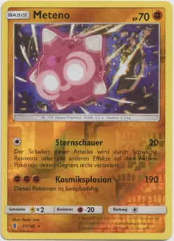 Pokemon Meteno Reverse Holo Rare Stunde der Wachter 77/145 NM Deutsch - Image 1