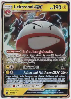 Pokemon Lektrobal GX Ultra Rare Sturm am Firmament 48/168 NM Deutsch - Image 1