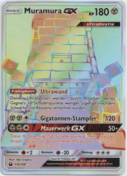 Pokemon Muramura GX Rainbow Secret Rare Sturm am Firmament 176/168 NM Deutsch - Image 1