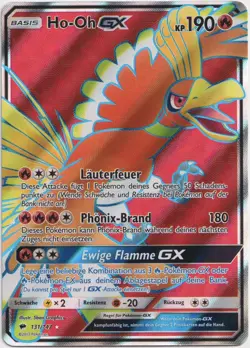 Pokemon Ho-Oh GX Full Art Nacht in Flammen 131/147 NM Deutsch - Image 1