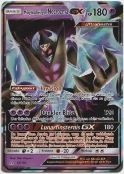 Pokemon Morgenschwingen-Necrozma GX Ultra Rare Ultra-Prisma 63/156 NM Deutsch - Image 1