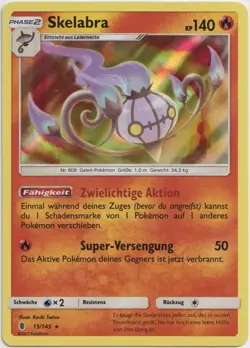 Pokemon Skelabra Holo Rare Stunde der Wachter 13/145 EXC Deutsch - Image 1