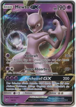 Pokemon Mewtu GX Ultra Rare Schimmernde Legenden 39/73 NM Deutsch - Image 1