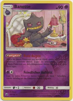 Pokemon Banette Reverse Holo Rare Sturm am Firmament 65/168 NM Deutsch - Image 1