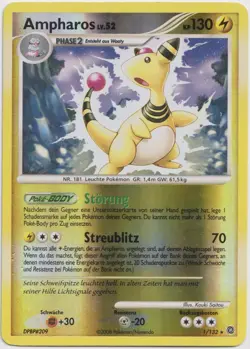 Pokemon Ampharos LV. 52 Reverse Holo Rare Ratselhafte Wunder 1/132 EXC Deutsch - Image 1