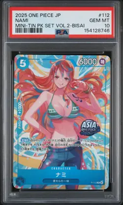 Nami PSA10 2025 One Piece Japanese Mini-Tin Pack Set Vol.2-Bisai #112 - Image 1