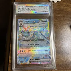 ✨✨✨ AGS 10 Vaporeon ex 031/187 Terastal Festival ex sv8a Pokemon Card Clean Slab - Image 1