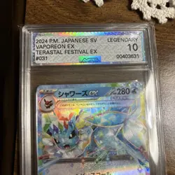 ✨✨✨ AGS 10 Vaporeon ex 031/187 Terastal Festival ex sv8a Pokemon Card Clean Slab - Image 3