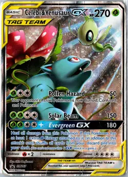 Pokemon Card - Celebi & Venusaur GX - Sun & Moon Promo SM167 Promo Holo Damaged - Image 1