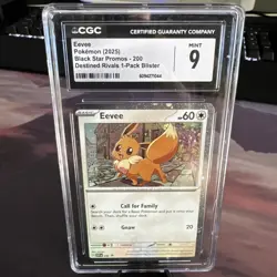 CGC 9 MINT Eevee 200 SVP Black Star COSMOS HOLO PROMO SVP200 Pokemon Card - Image 1